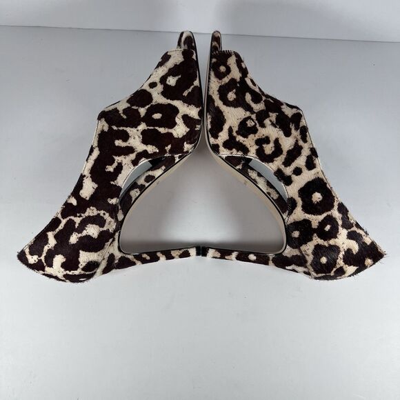 Charles David Leopard Calf Hair D'Orsay Peep Toe Stiletto Pumps Women's Size 7 - Picture 5 of 9